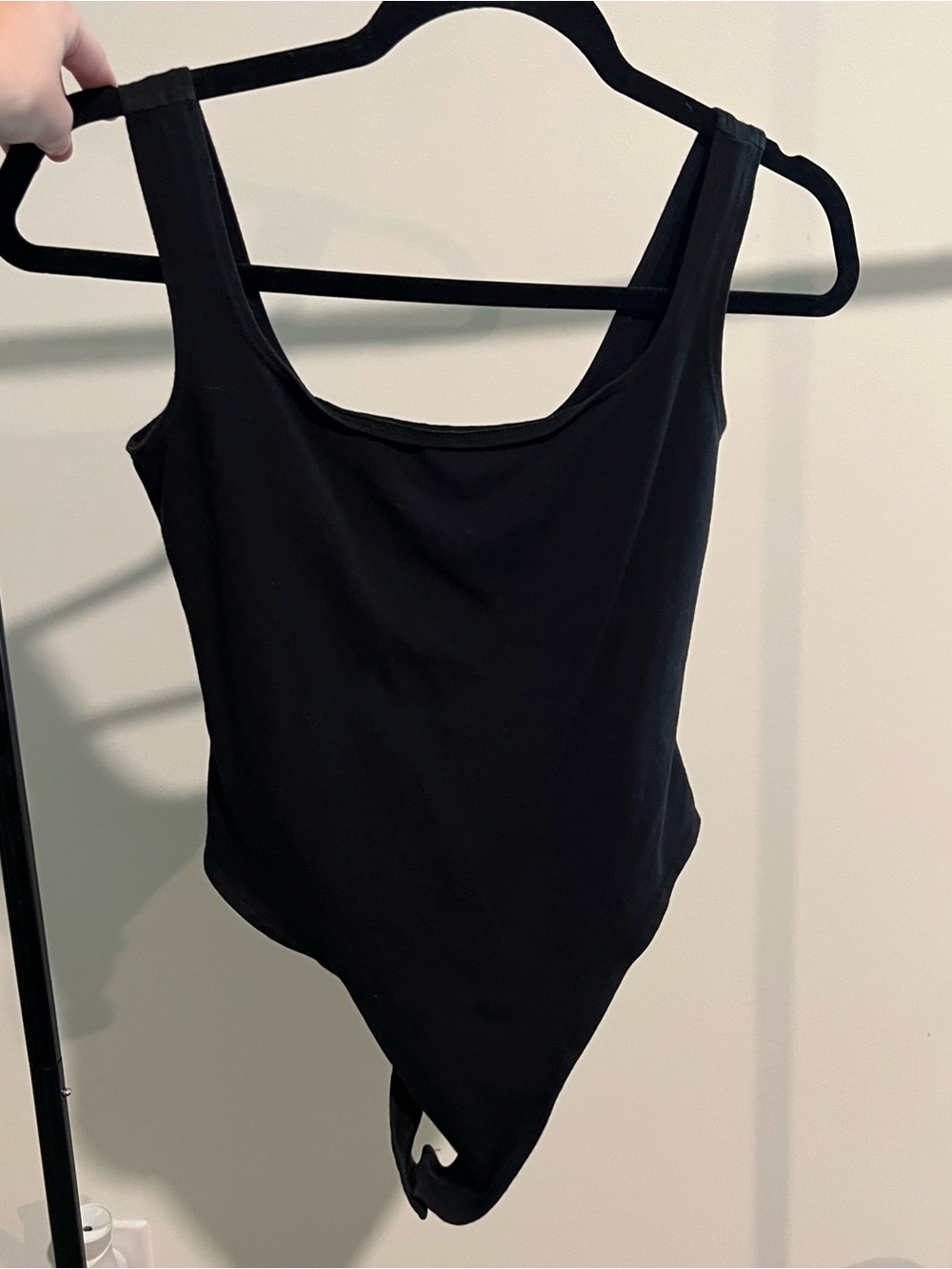 Reformation Black Scoop-Neck Bodysuit